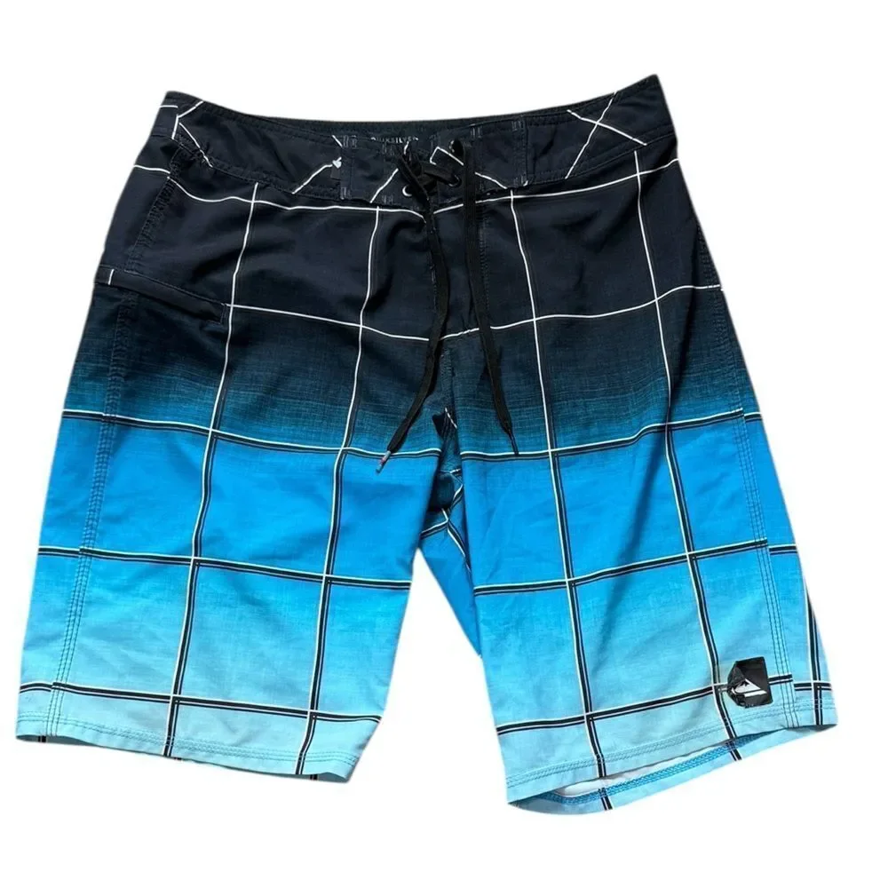 Quicksilver Blue & Black Window Payne Board Shorts